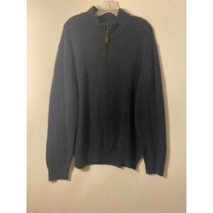 Jos A Bank Lambswool Blend XL 1/2 Zip Sweater Pullover Blue Specks Soft